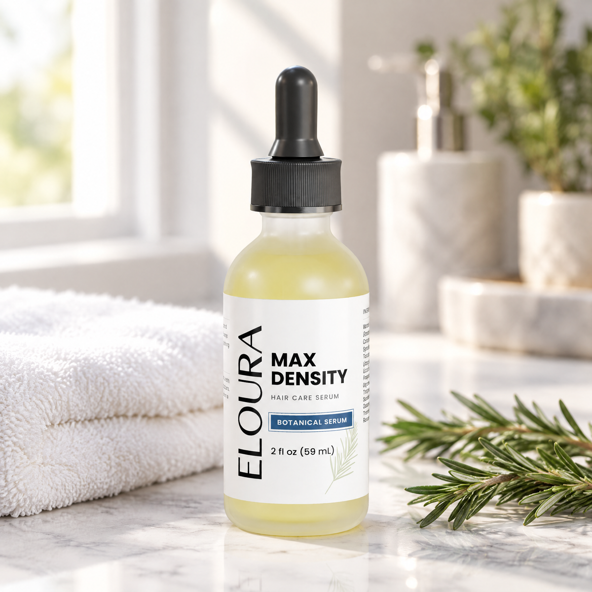 Eloura Max Density botanical serum, lifestyle