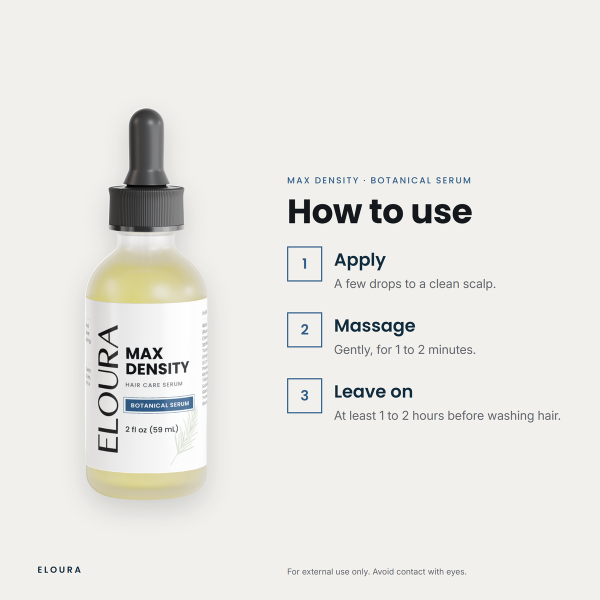 Eloura Max Density botanical serum, how to use