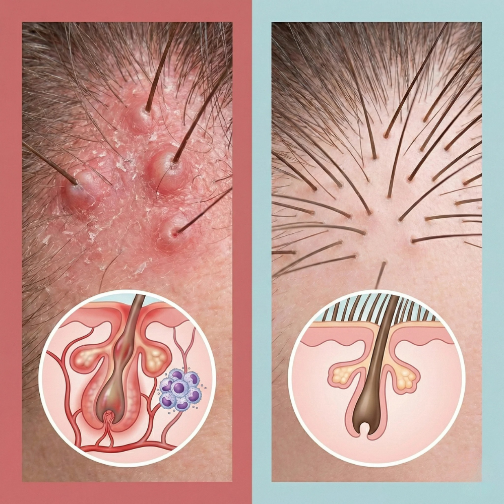 Unhealthy Scalp Vs Healthy Scalp